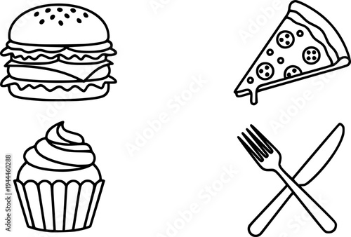 Restaurant logo or symbol. Menu, cooking icon. Vector illustration
