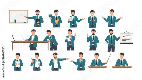 Business professional in diverse settings: Capturing the versatility of a business professional in various poses, showcasing adaptability in diverse settings for different purposes