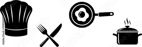 Restaurant logo or symbol. Menu, cooking icon. Vector illustration
