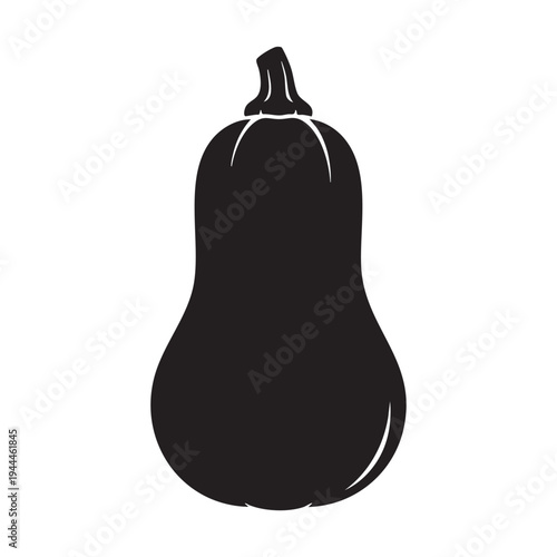 Butternut squash silhouette isolated on white background symbol of healthy nutrition and autumn harvest for organic food branding projects vector illustration of winter squash for vegetable market