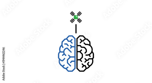 Brain with cross symbol on top.