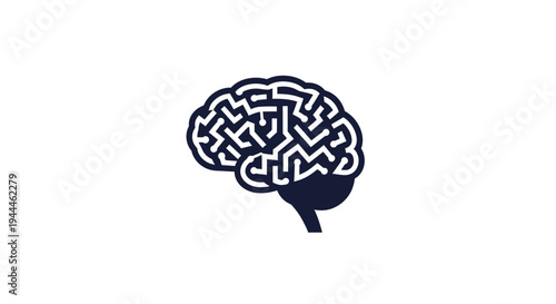 Brain with maze inside head.