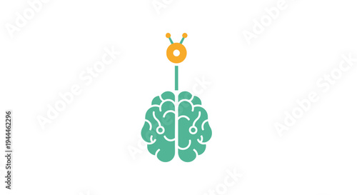 Brain with lightbulb moment concept.