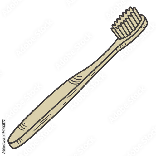 A toothbrush with bristles and a handle