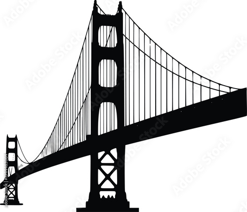 Iconic suspension bridge spanning a large body of water with intricate support towers.