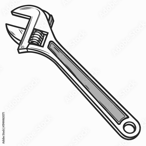 Adjustable wrench with open jaws