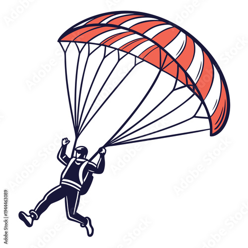 Person skydiving with a parachute