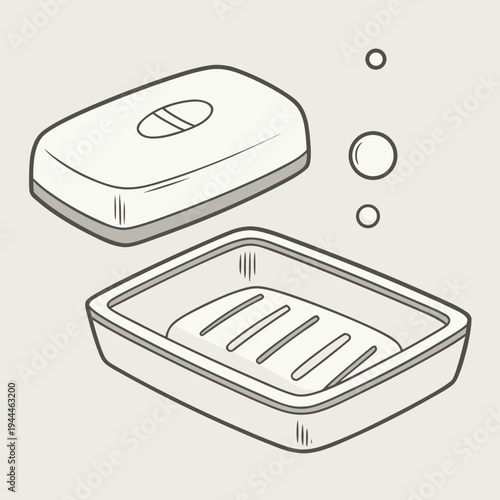 A soap dish with a lid and three soap pieces