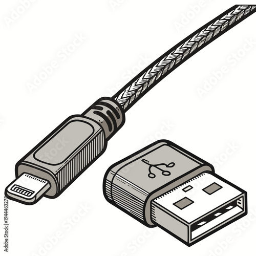 A usb cable with a lightning connector