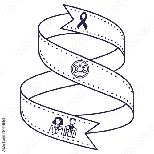 Ribbon banner with and text white background stylized