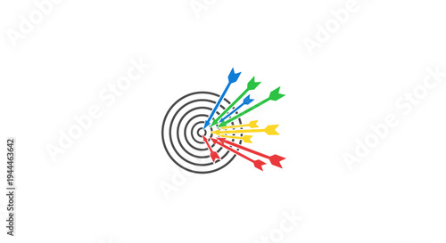 Colorful arrows on a target board.