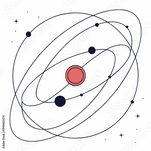 Solar system with one star and eight planets astronomy