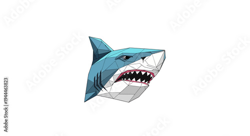 Cartoon shark head with open mouth.
