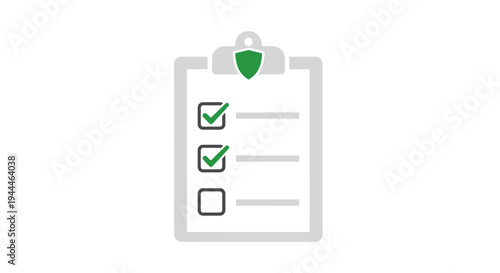 Clipboard with green check marks.