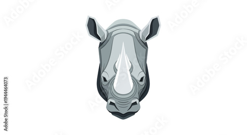 Close up of Rhino Head Illustration.