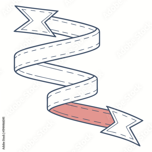 White and red ribbon arrows on white transparent background