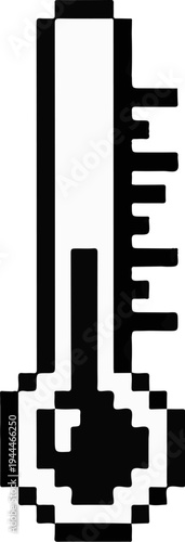 Pixel art thermometer measuring temperature with horizontal lines