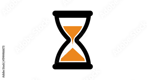 Hourglass with Orange Sand Flowing Down.