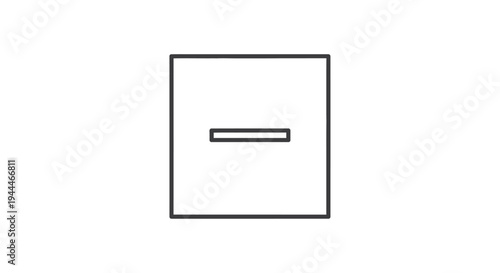 Minus Sign Inside Square Box Icon.