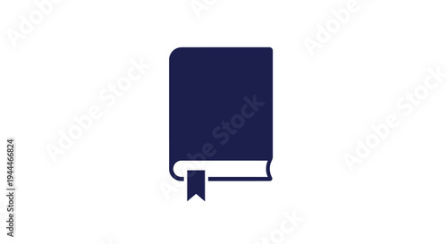 Navy Blue Closed Hardcover Book with Bookmark.