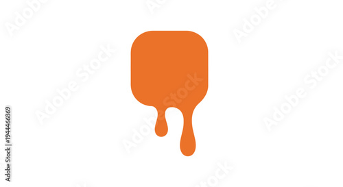 Orange Paint Splash Droplet Design Element.