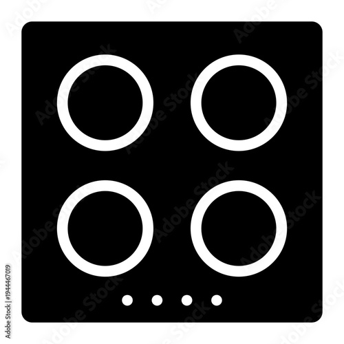 gas stove icon glyph style vector illustration.