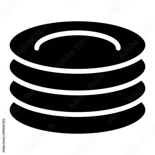 Plate  icon glyph style vector illustration.