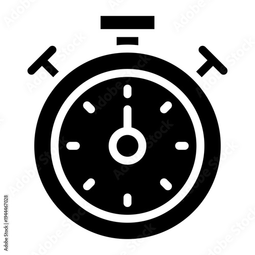 Timer icon glyph style vector illustration.
