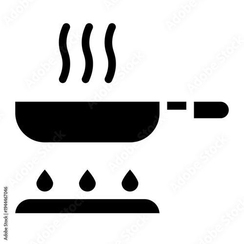 Fring pan icon glyph style vector illustration.