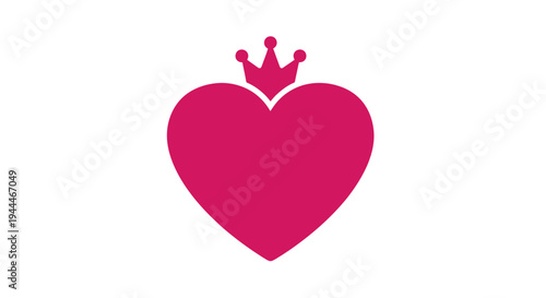 Pink Heart Shape with Crown Icon.