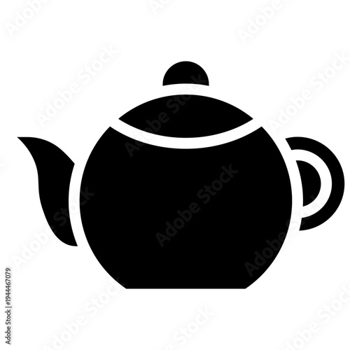 Tea pot icon glyph style vector illustration.