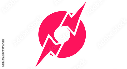 Pink Lightning Bolt Logo Design Element.