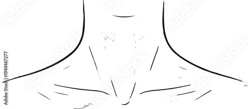 Minimalist line drawing of the human neck and upper chest area