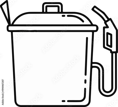 Outline of a fuel can with a nozzle and cap