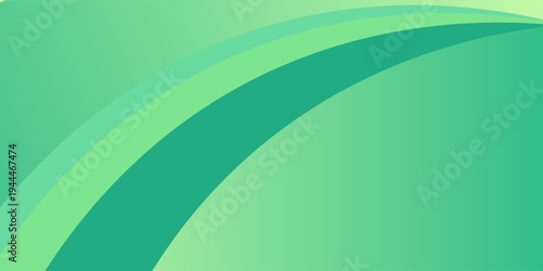 Abstract green gradient background with smooth curved waves and layered shapes, modern minimal design for nature, business, and technology themes.