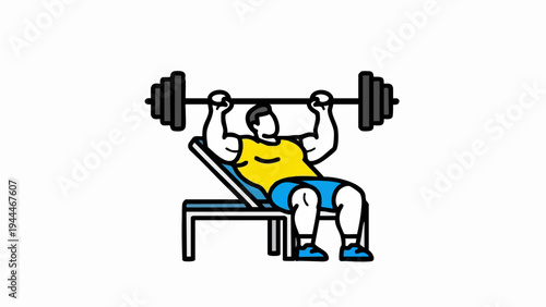 Weightlifting Bench Press Exercise for Chest and Upper Body Strength.
