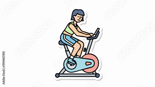 Woman exercising on stationary bike for fitness and health.