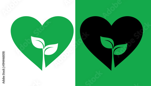 Green Heart Plant Sprouts Illustration for Nature Love, leaf vector illustration.