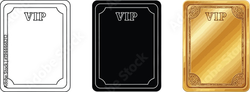 Collection of VIP membership cards presented in elegant white black and gold designs perfect for exclusive access and premium loyalty programs