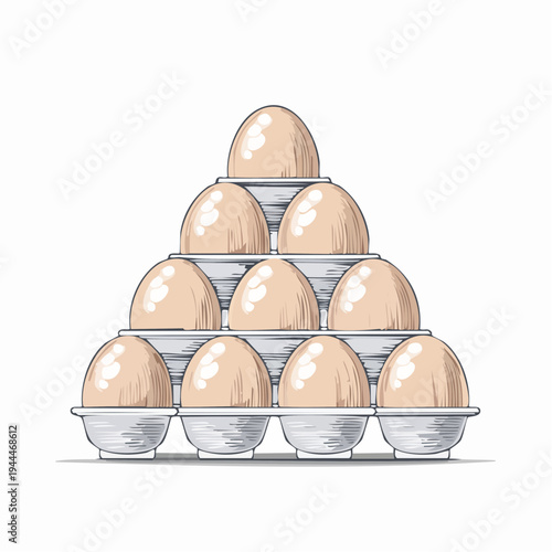 Fresh brown chicken eggs in a cardboard carton box isolated on a white background