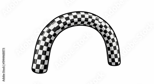 A checkered archway, possibly for a race or event finish line