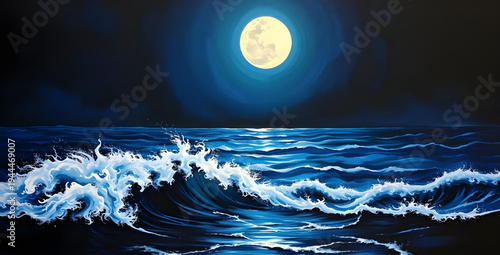 moon, lunar, night, sky, stars, starlight, galaxy, space, cosmic, sea, ocean, waves, wave, water, tide, beach, shore, coastline, horizon, reflection, light, glow, shimmer, calm, peaceful, serene, drea