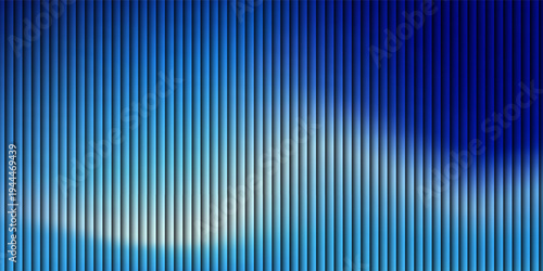 Blue and white abstract modern ribbed background with bright gradient. Vector illustration
