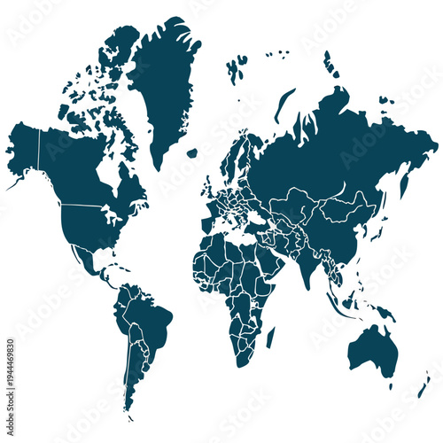 A map of the world with country borders