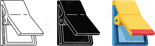 Versatile bag sealing clip icon set featuring outline solid and colorful flat vector designs suitable for kitchen organization and food freshness applications