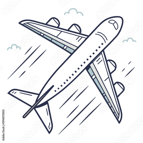 A large passenger airplane flying through the sky