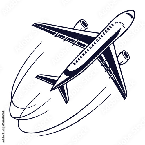 A blue airplane flying through the air