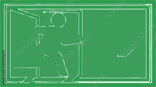 Person teaching at a blackboard in a classroom setting