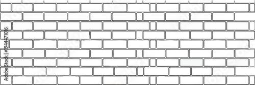 A detailed illustration of a brick wall with a traditional staggered pattern