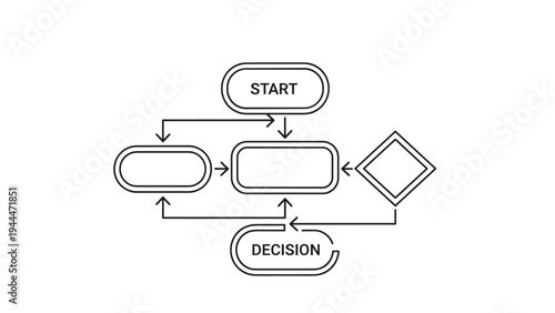 Detailed flowchart diagram with start and decision nodes representing business process mapping, logic planning, and workflow strategy.